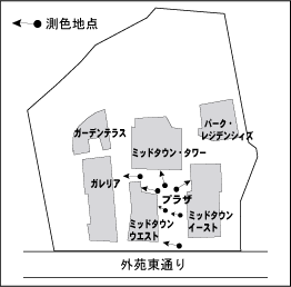 図1　東京ミッドタウン測色地点